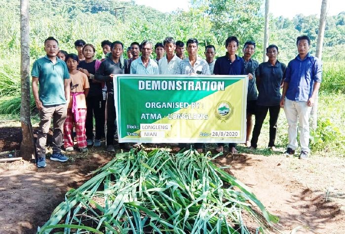 Farmers from ATMA Longleng block along with the resource person during the demonstration at Longleng on August 28. (Photo Courtesy: ATMA Longleng)